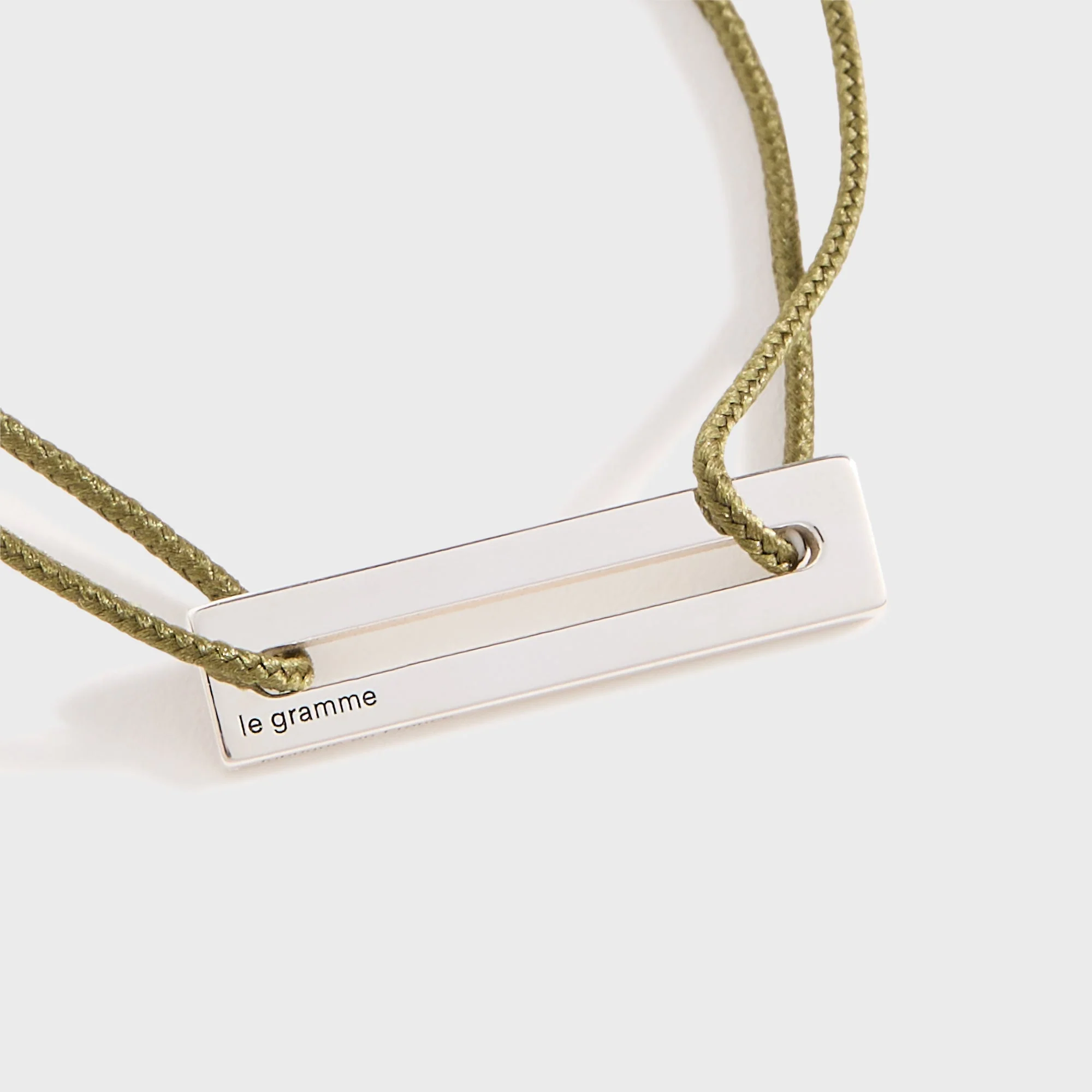 Le Gramme 1.7g Sterling Silver Khaki Cord Bracelet