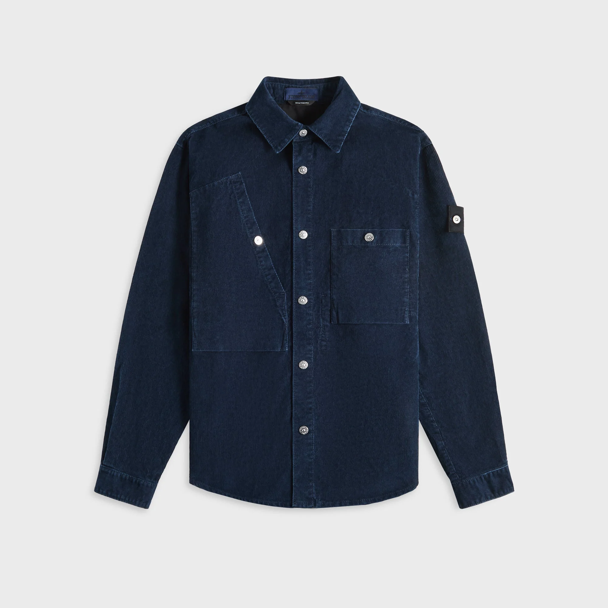 Stone Island Logo Appliqued Cotton Corduroy Overshirt