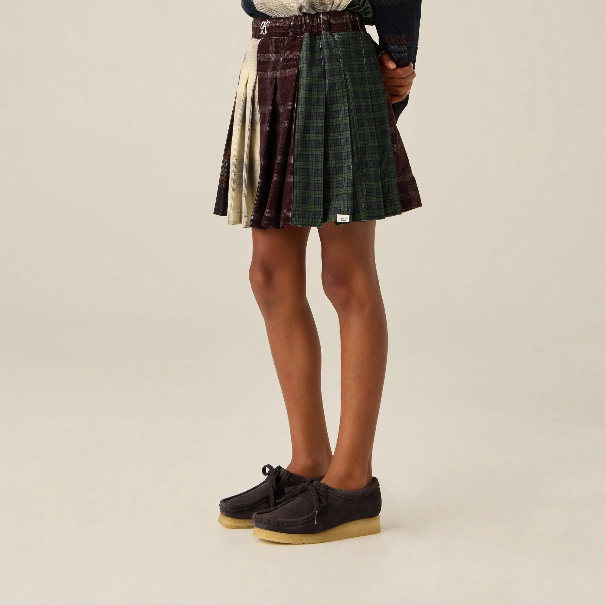 Kith Kids Textured Patchwork Pleated Skirt