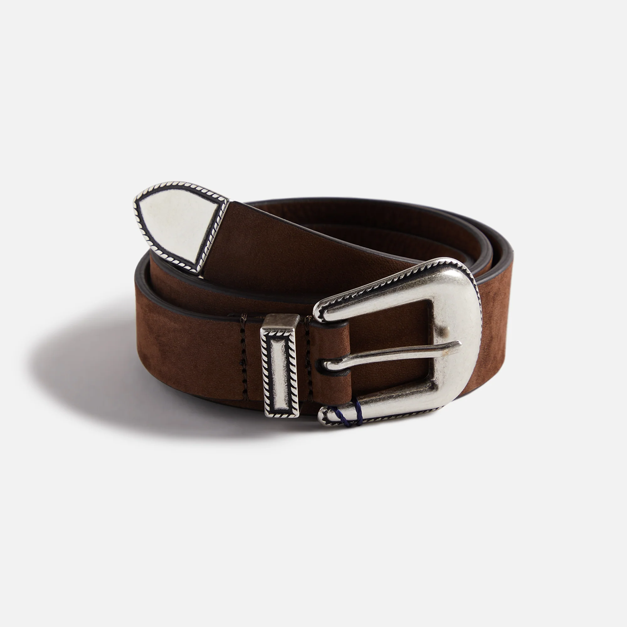 Anderson's Narrowing Detail Western Nubuck Leather Belt