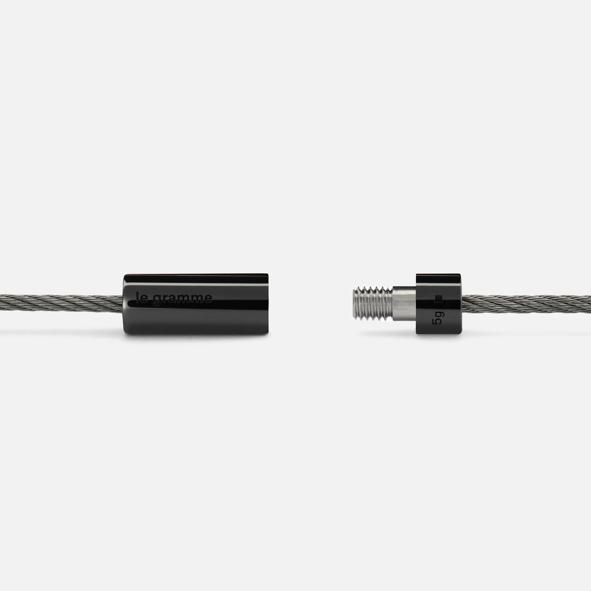 Le Gramme 5g Polished Ceramic Cable Bracelet