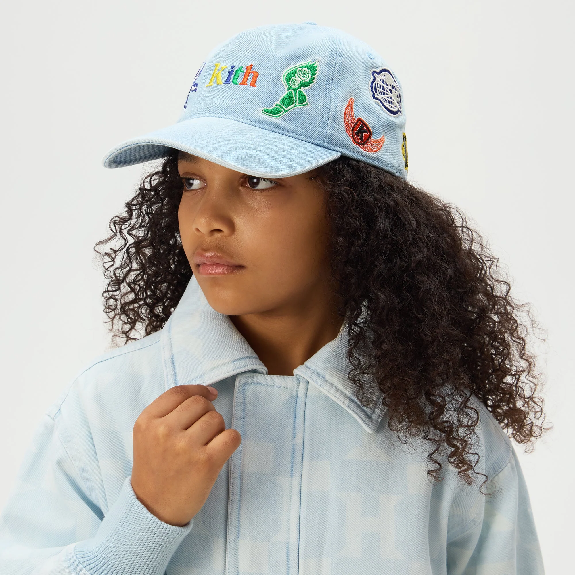 Kith Kids NY to the World Denim Pinch Crown Cap